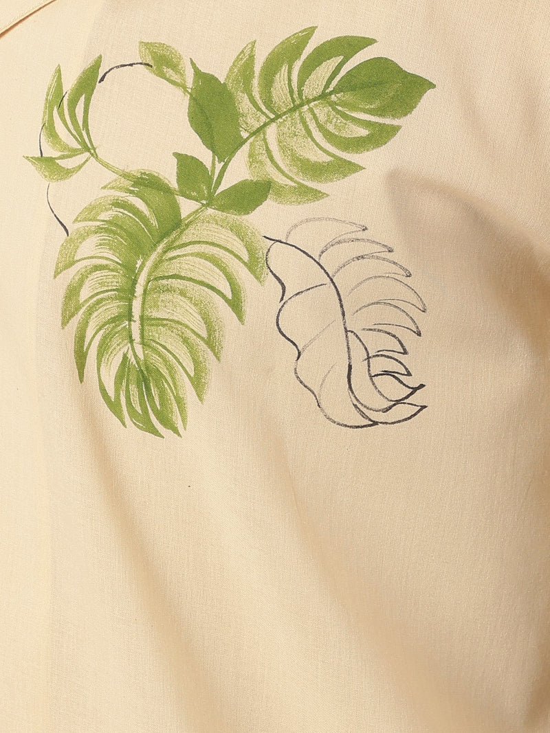 Pastel Yellow: Hand Brushpainted Drop-Shoulder Oversized Shirt