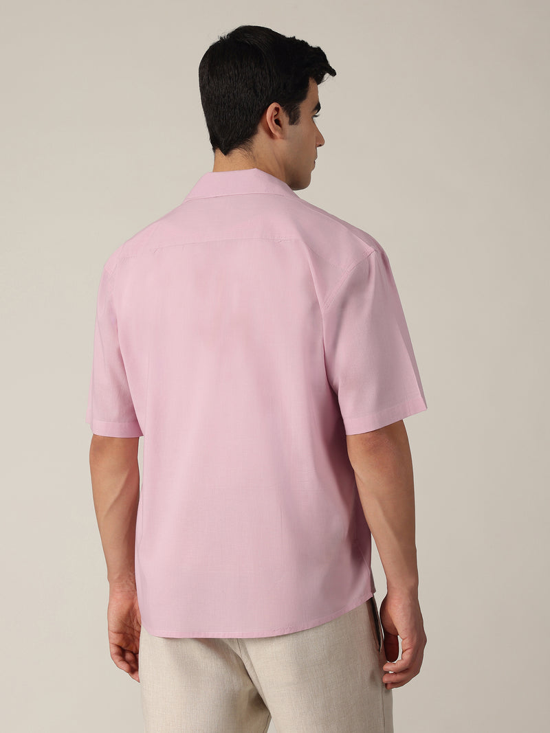 Pastel Pink: Hand Brushpainted Drop-Shoulder Oversized Shirt