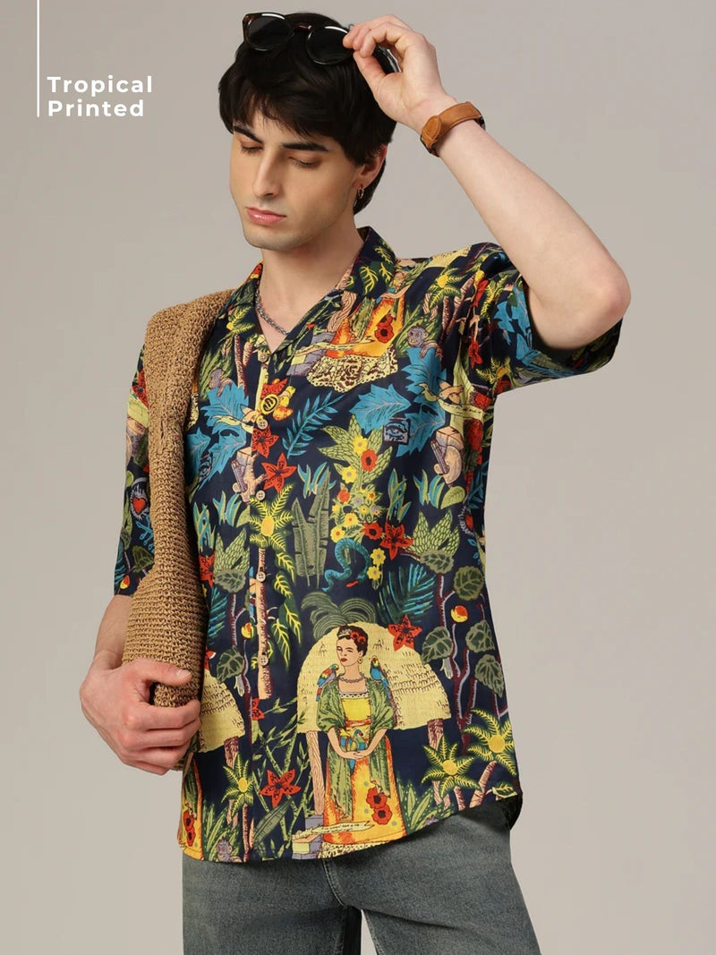 Block Printed Oversized Shirt