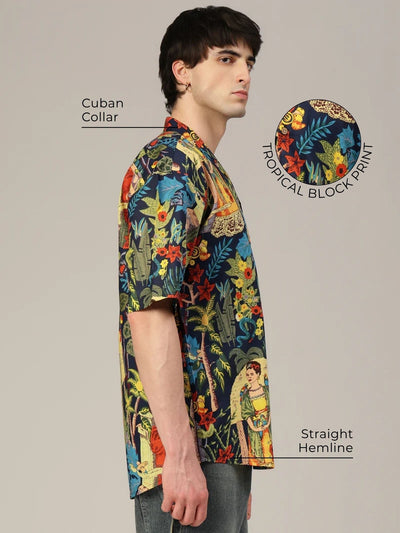 Block Printed Oversized Shirt