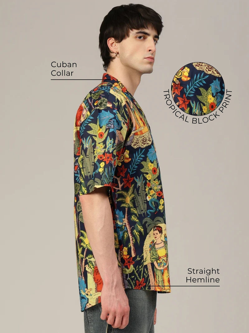 Block Printed Oversized Shirt