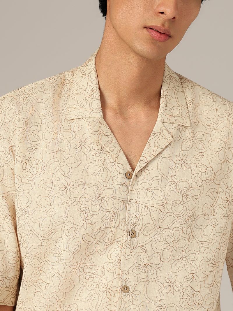 Off White: Embroidered Drop Shoulder Oversized Casual Shirt