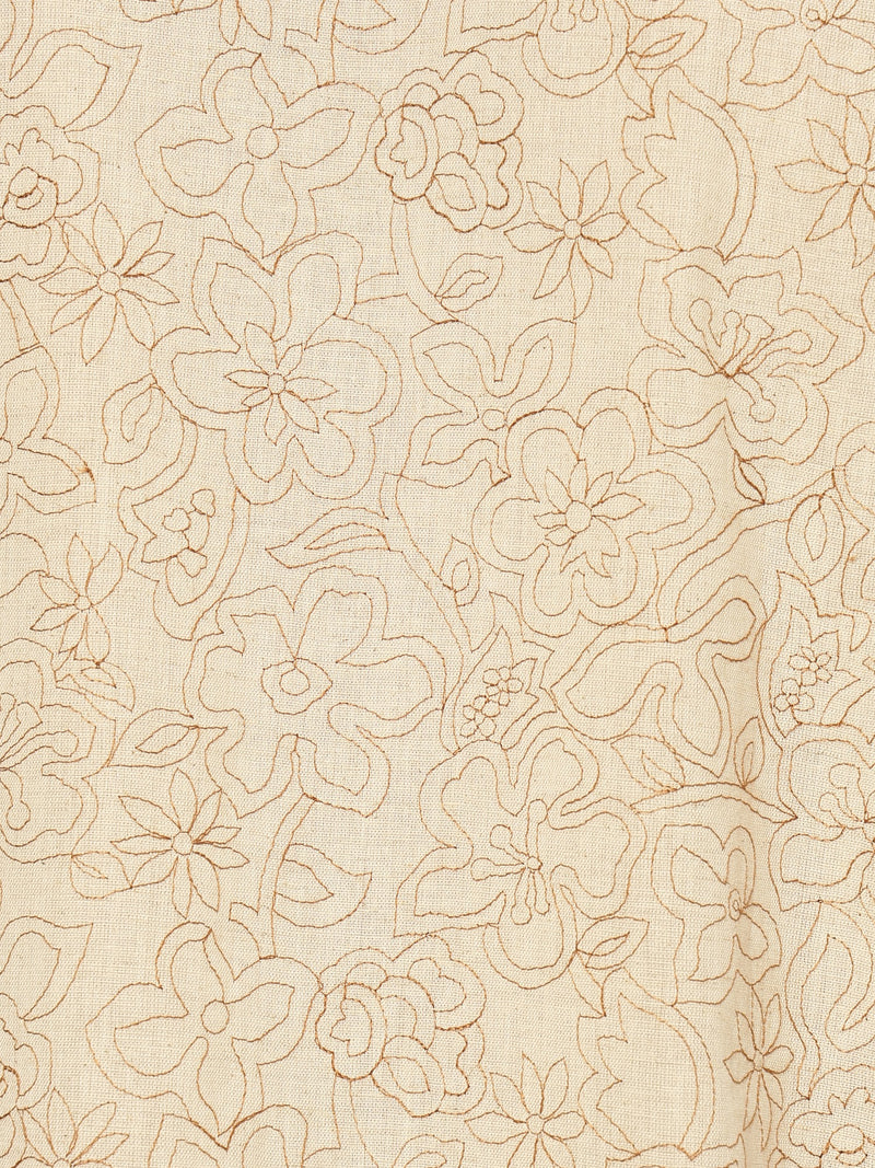 Off White: Embroidered Drop Shoulder Oversized Casual Shirt