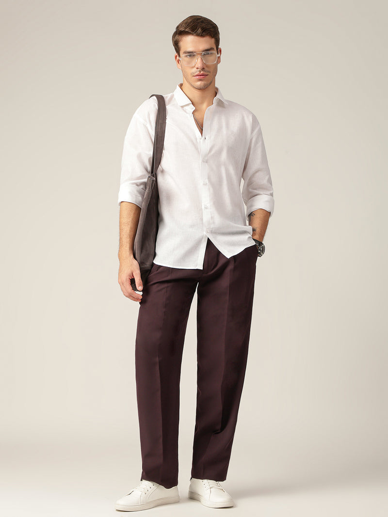 White: Spread Collar Sustainable Casual Shirt