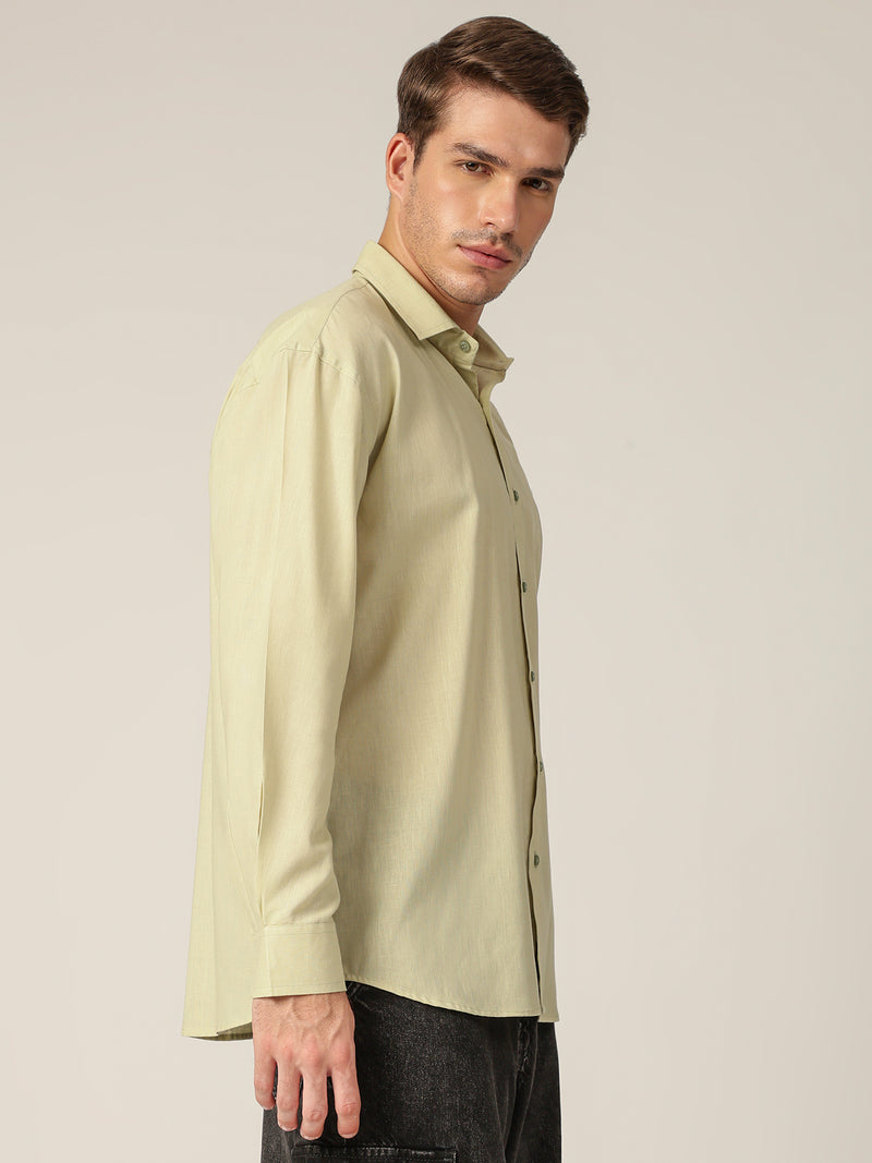 Mint Green: Spread Collar Sustainable Casual Shirt