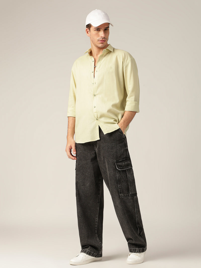 Mint Green: Spread Collar Sustainable Casual Shirt