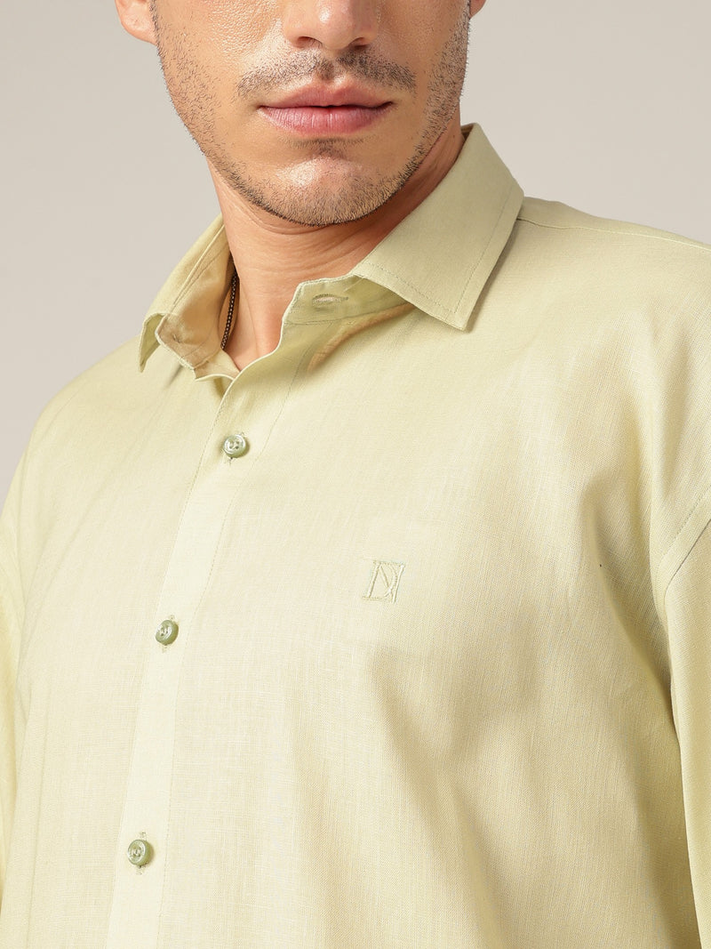 Mint Green: Spread Collar Sustainable Casual Shirt
