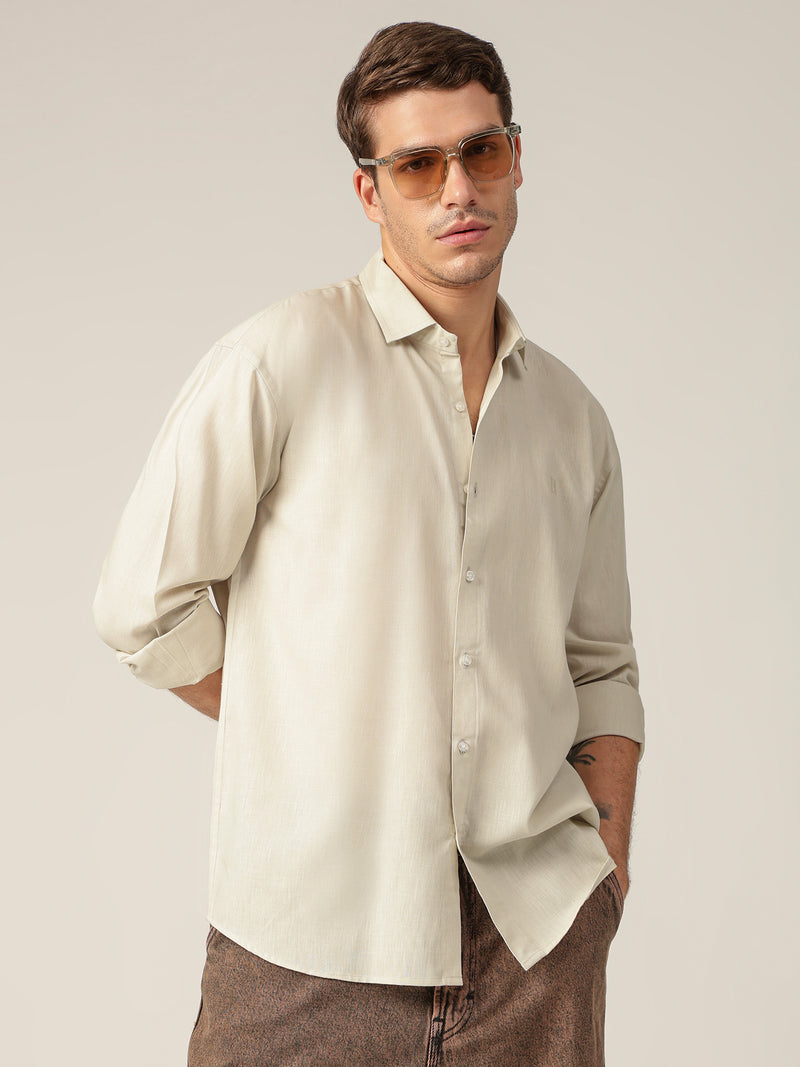 Light Green: Spread Collar Sustainable Casual Shirt