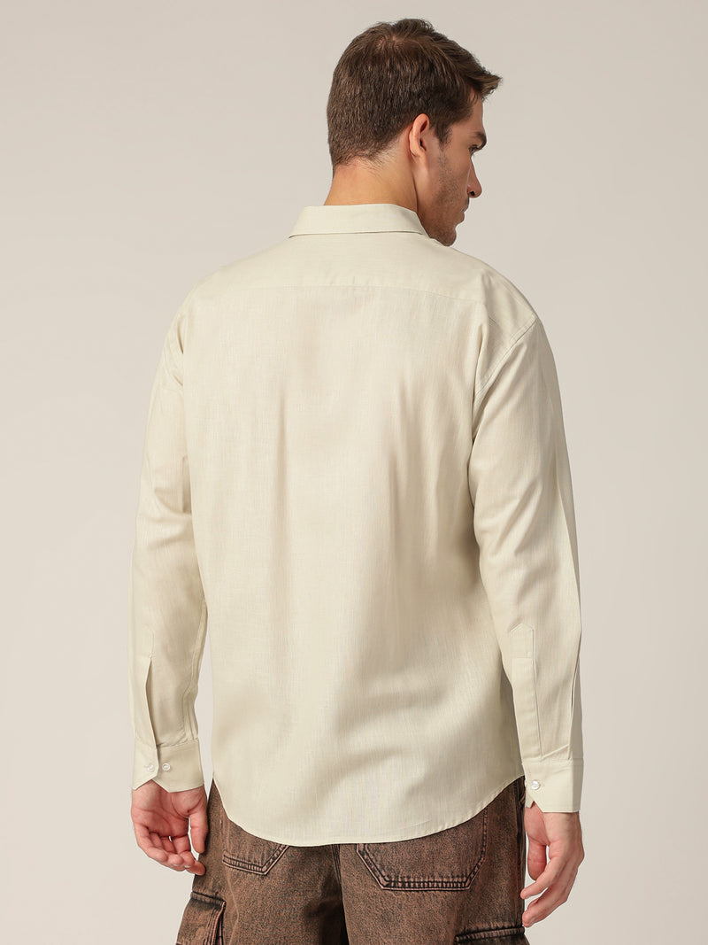 Light Green: Spread Collar Sustainable Casual Shirt