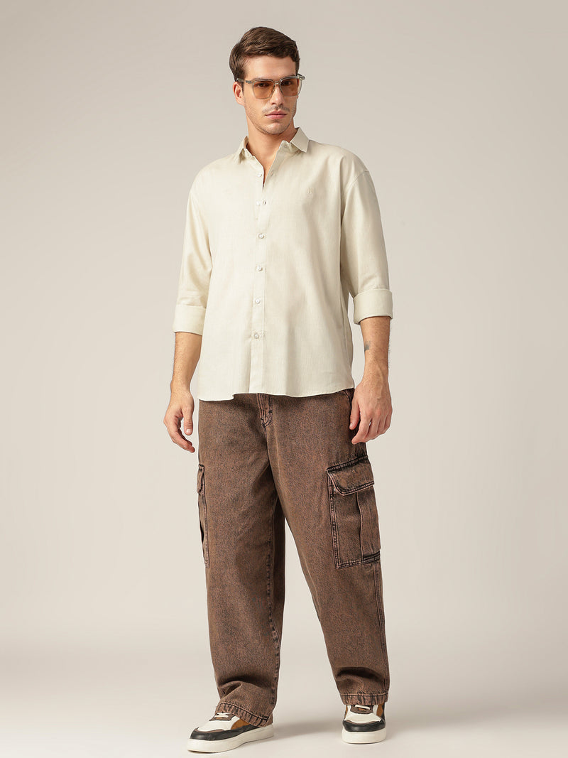 Light Green: Spread Collar Sustainable Casual Shirt
