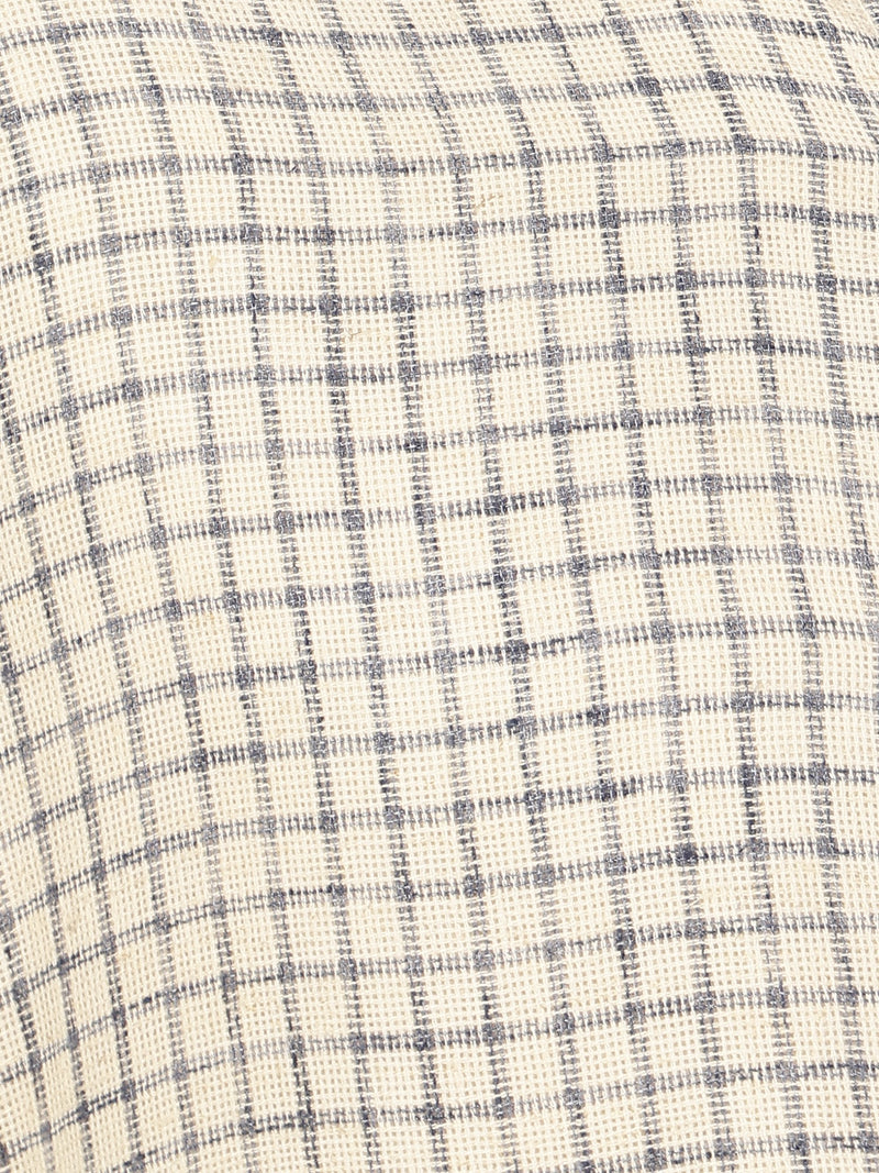 Cream & Blue: Checkered Button-Down Collar Casual Shirt