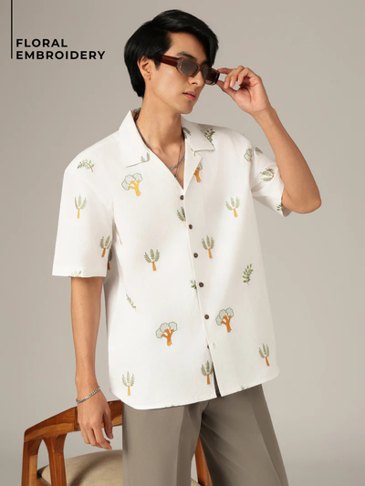 Tropical Embroidered Shirt