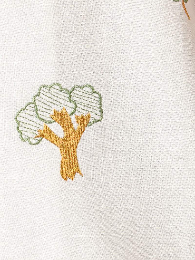 Off White: Tropical Embroidered Drop Shoulder Oversized Casual Shirt