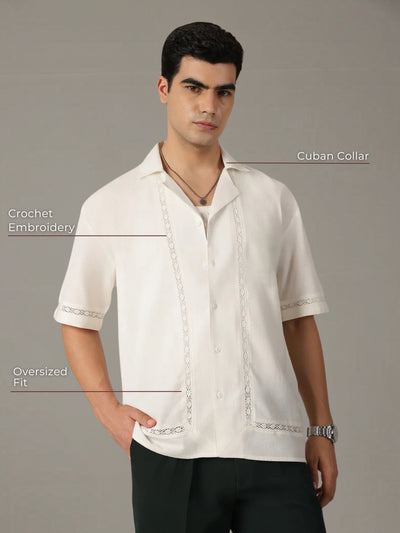 Crochet Embroidered Casual Shirt