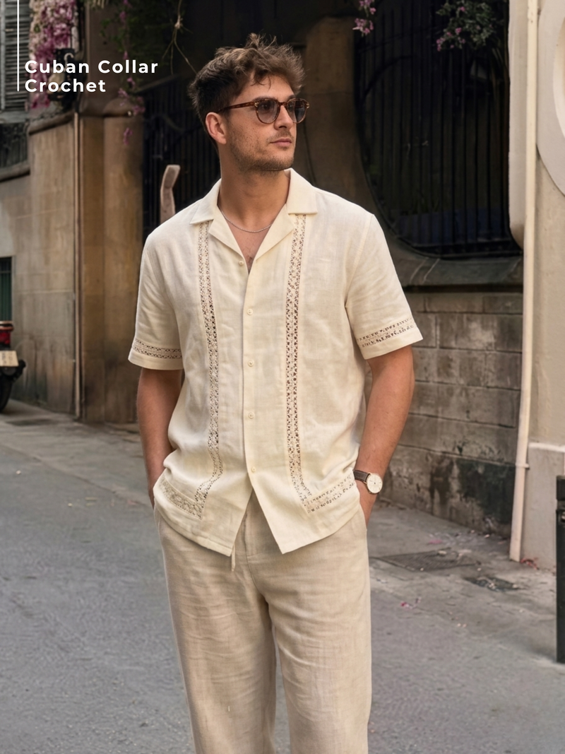 Crochet Embroidered Casual Shirt