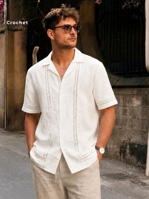 Crochet Embroidered Casual Shirt