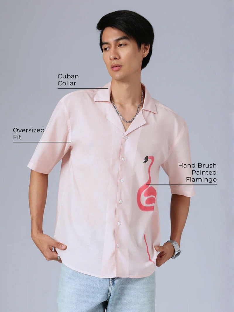Handbrush Painted Flamingo Shirt