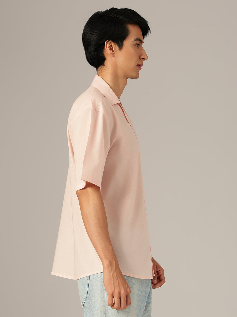 Light Pink: Hand Brushpainted Drop-Shoulder Oversized Shirt