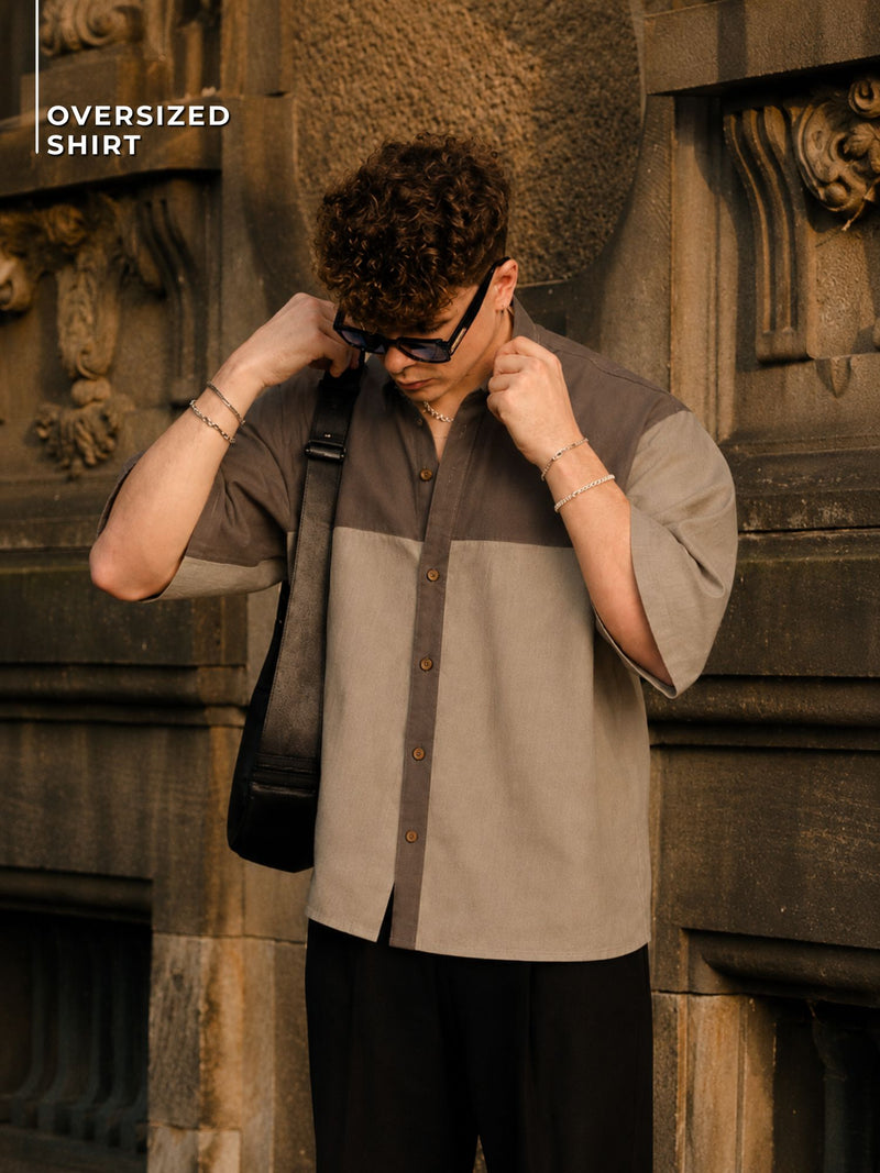 Colourblocked Oversized Shirt