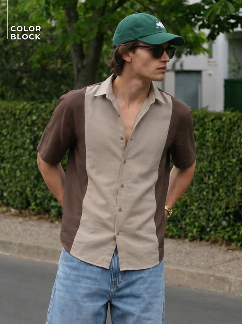 Colourblocked Oversized Shirt