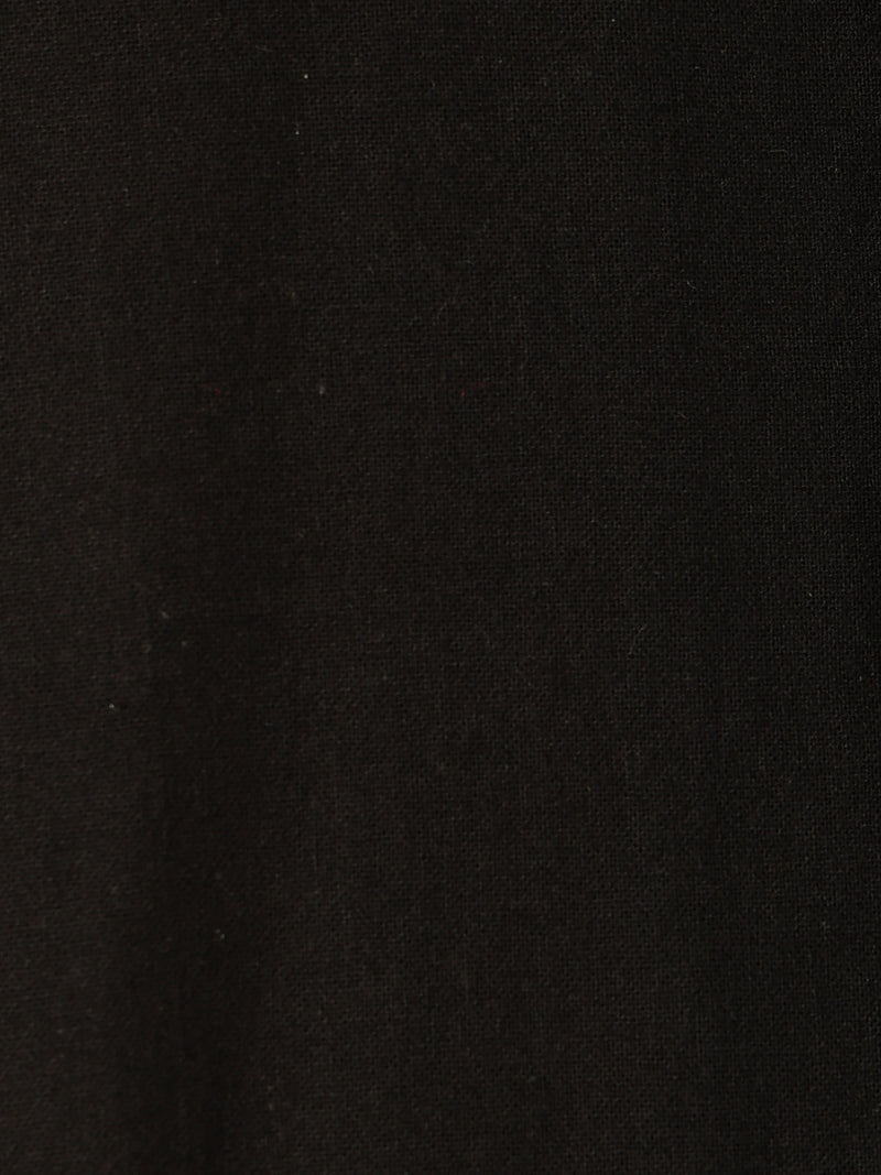 Black: Embroidered Drop Shoulder Oversized Casual Shirt