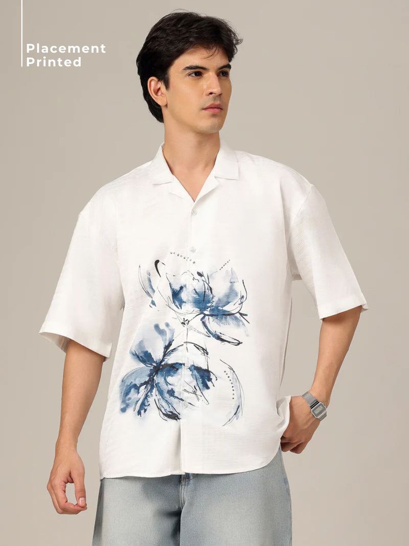 Placement Printed Textured Casual Shirt