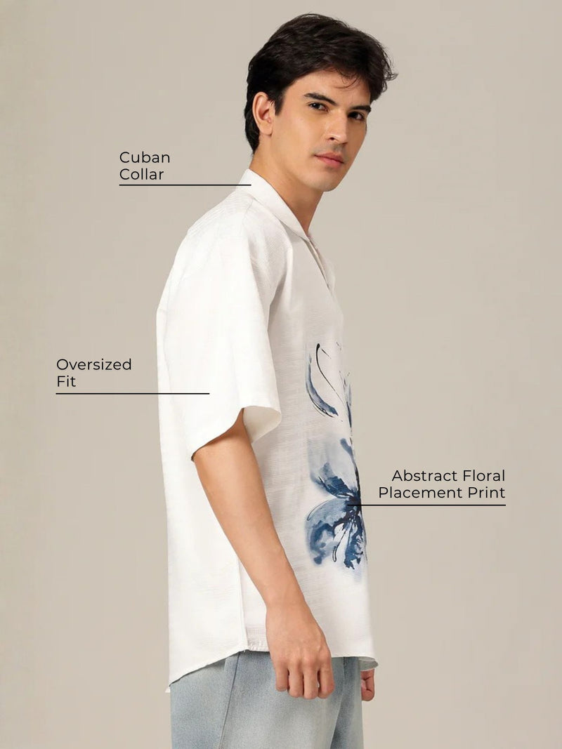 Placement Printed Textured Casual Shirt