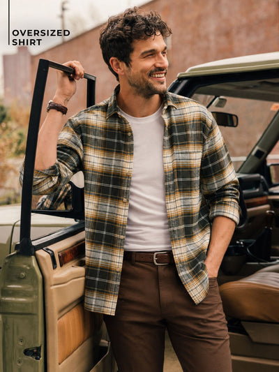 Checkered Drop-Shoulder Shirt