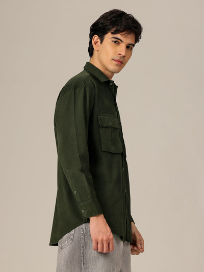 Textured Oversized Corduroy Shirt