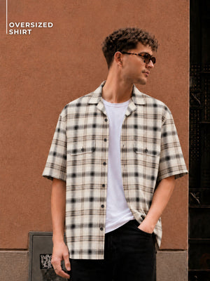 Checked Oversized Cotton Shirt