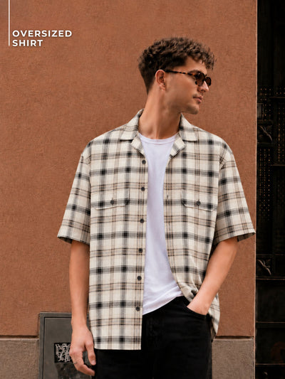 Checked Oversized Cotton Shirt