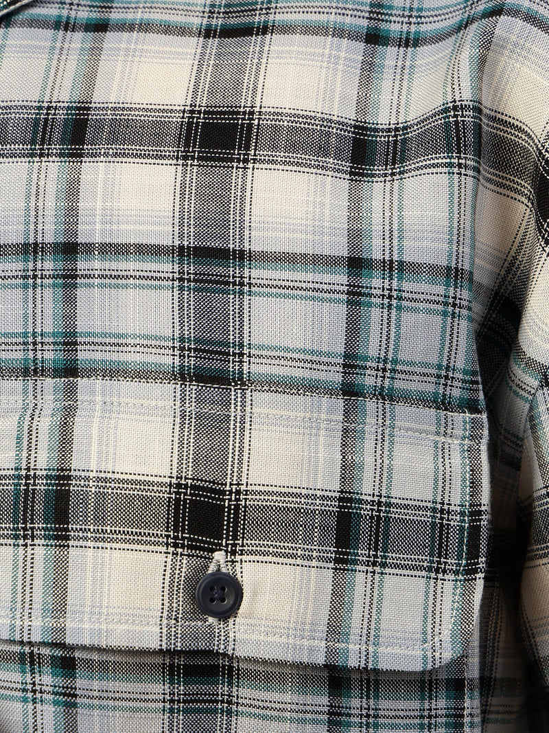 Blue & Cream Checked Oversized Cotton Shirt