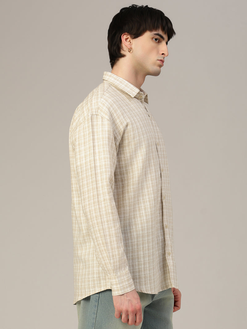 Checked Oversized Linen Shirt