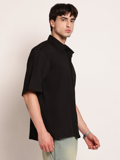 Textured Boxy Fit Casual Shirt