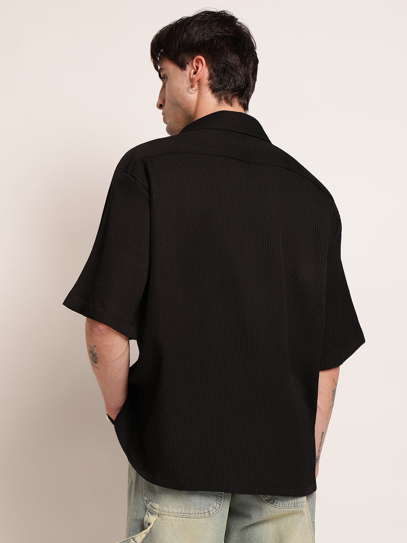 Textured Boxy Fit Casual Shirt