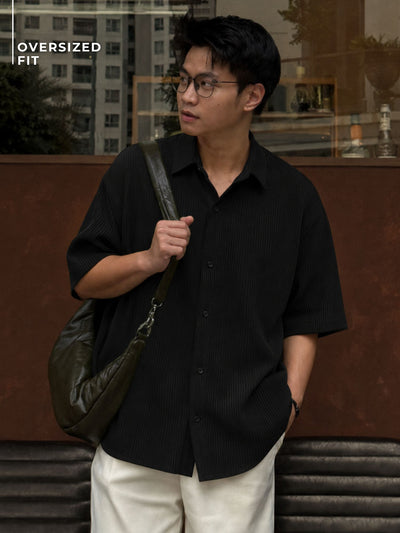 Textured Boxy Fit Casual Shirt