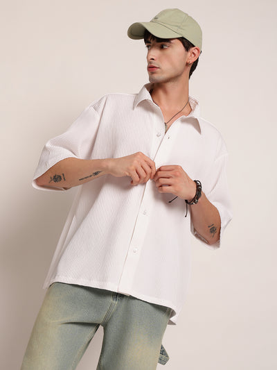 Textured Boxy Fit Casual Shirt