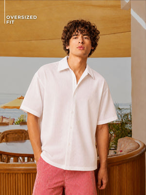 Textured Oversize Casual Shirt
