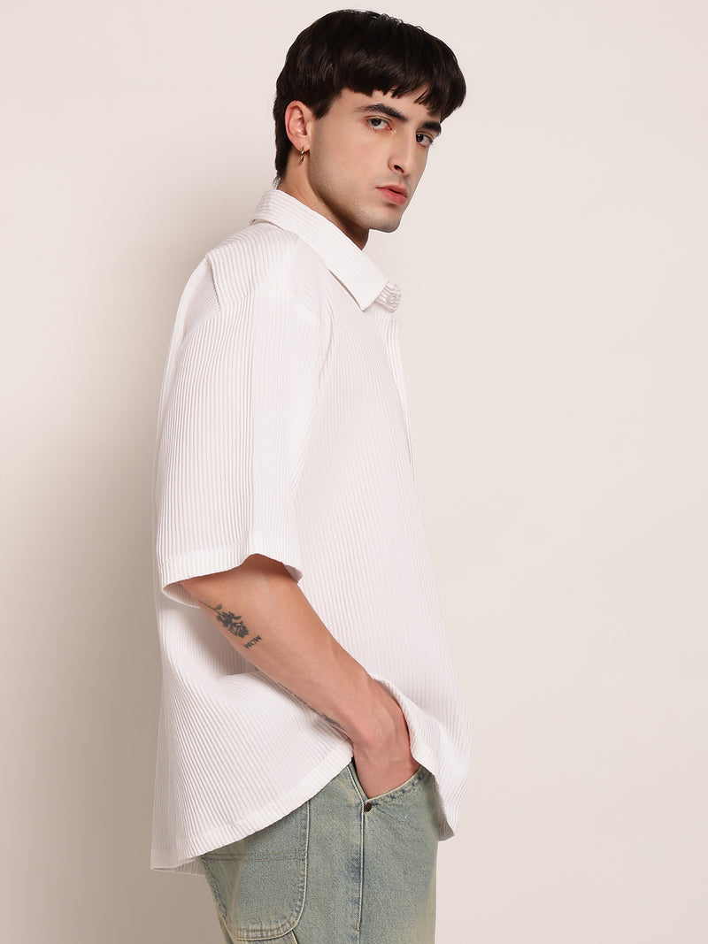 Textured Boxy Fit Casual Shirt