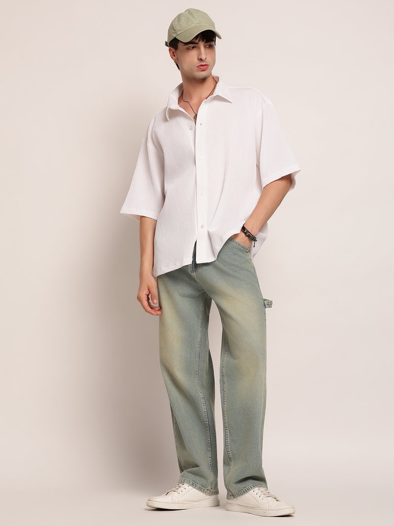 Textured Boxy Fit Casual Shirt