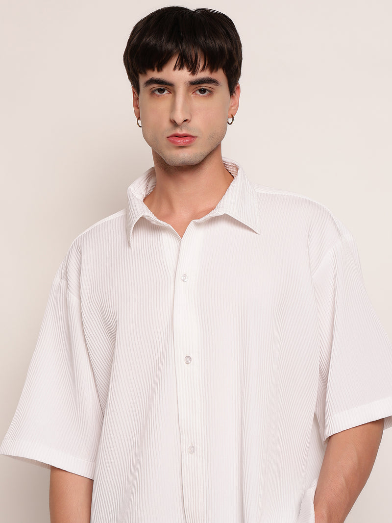 Textured Boxy Fit Casual Shirt