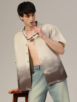 Ombre Printed Oversized Shirt