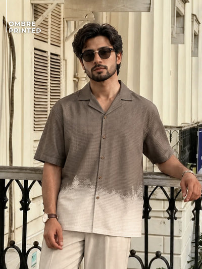 Ombre Printed Oversized Shirt