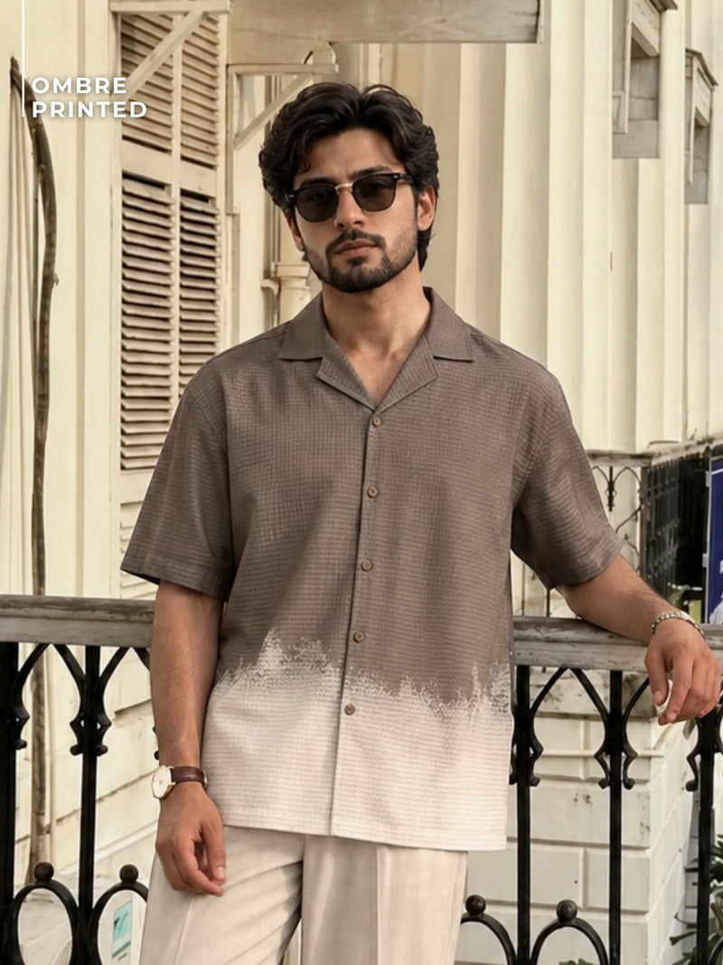 Ombre Printed Oversized Shirt