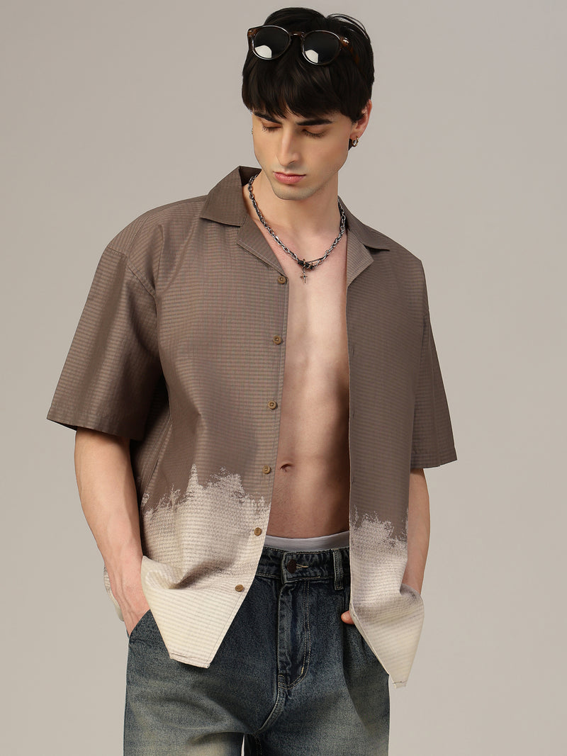 Ombre Printed Oversized Shirt
