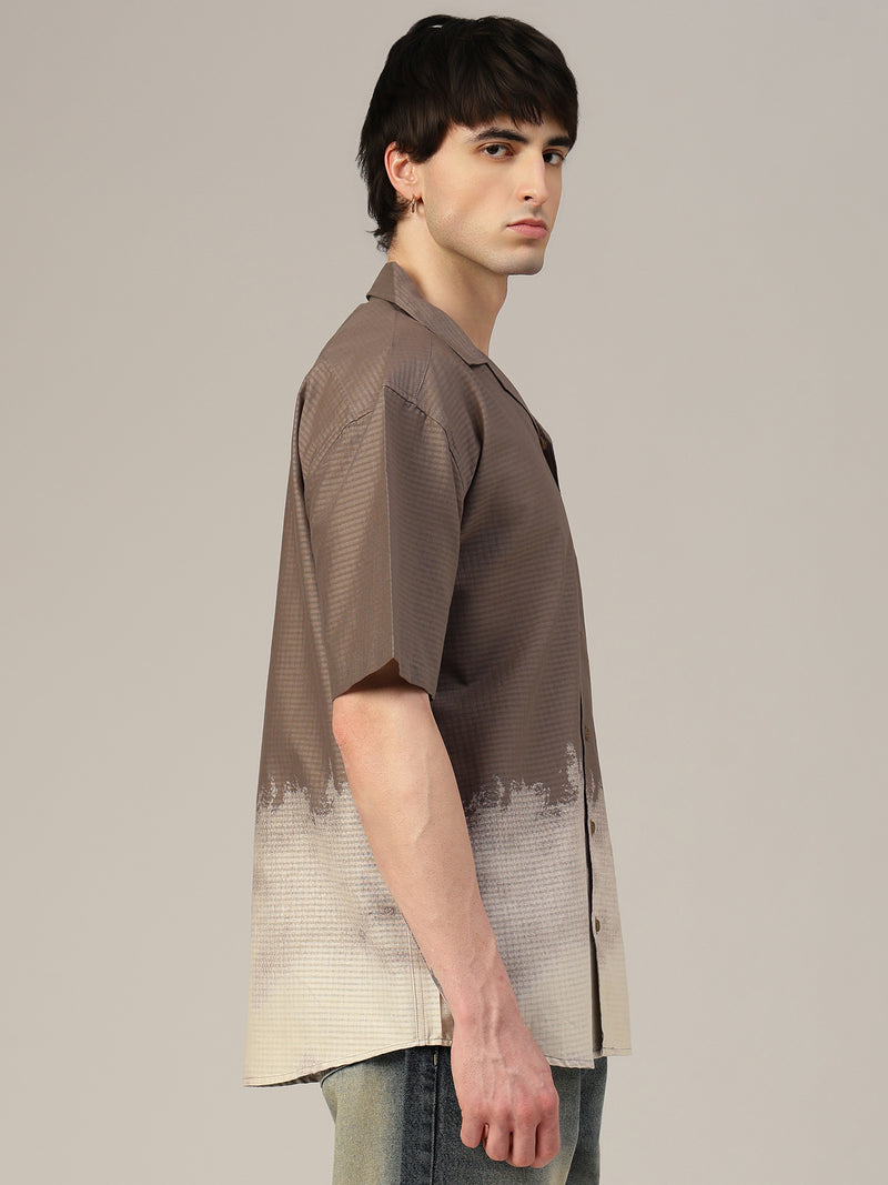 Ombre Printed Oversized Shirt