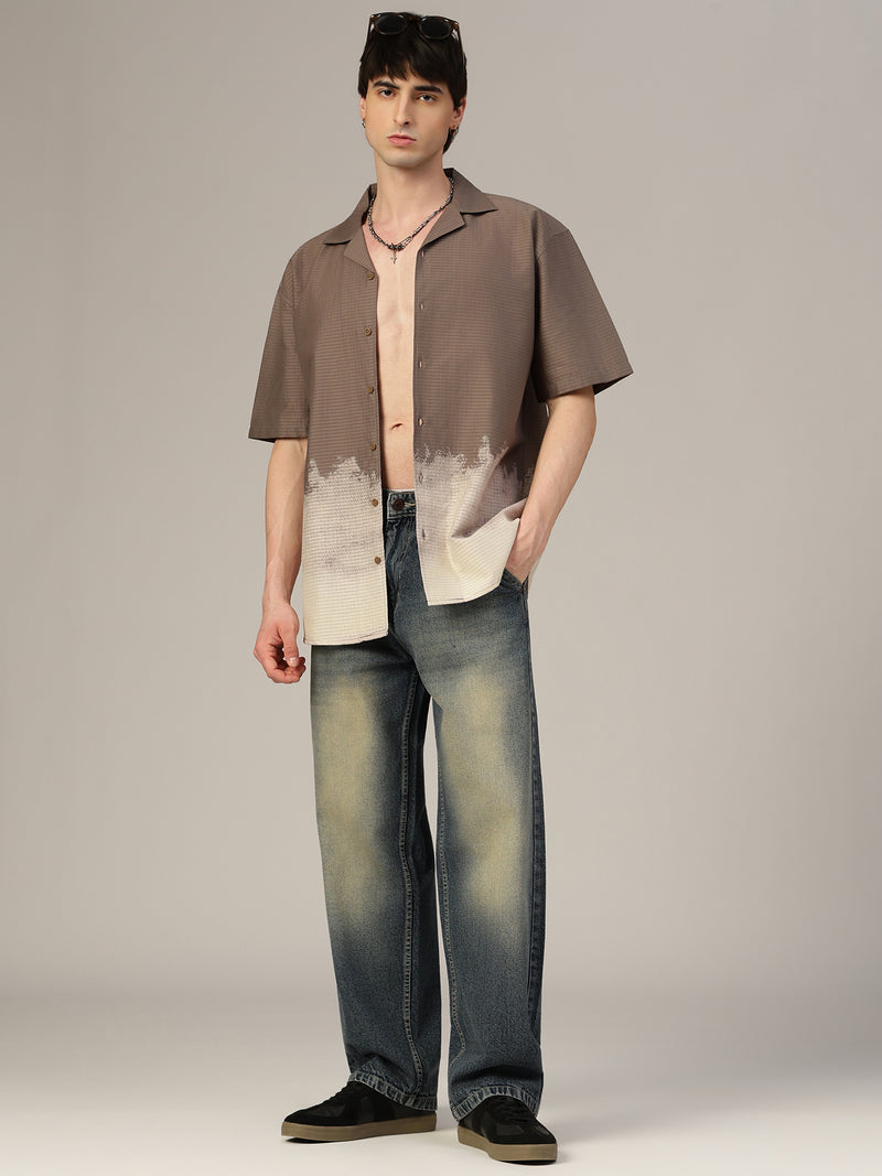 Ombre Printed Oversized Shirt