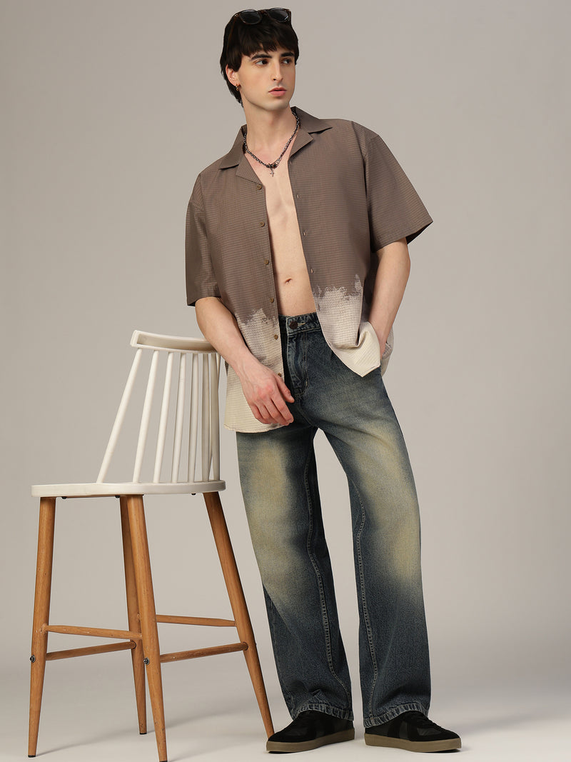 Ombre Printed Oversized Shirt