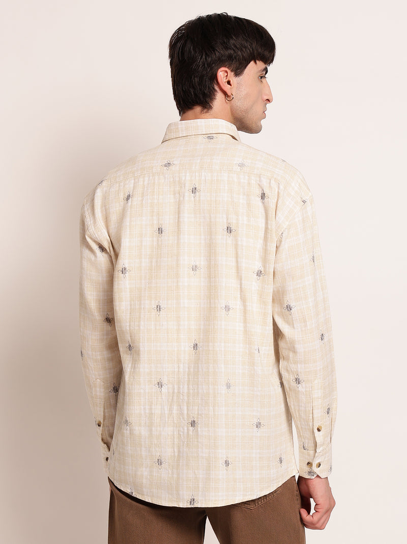 Tartan Embroidered Casual Shirt