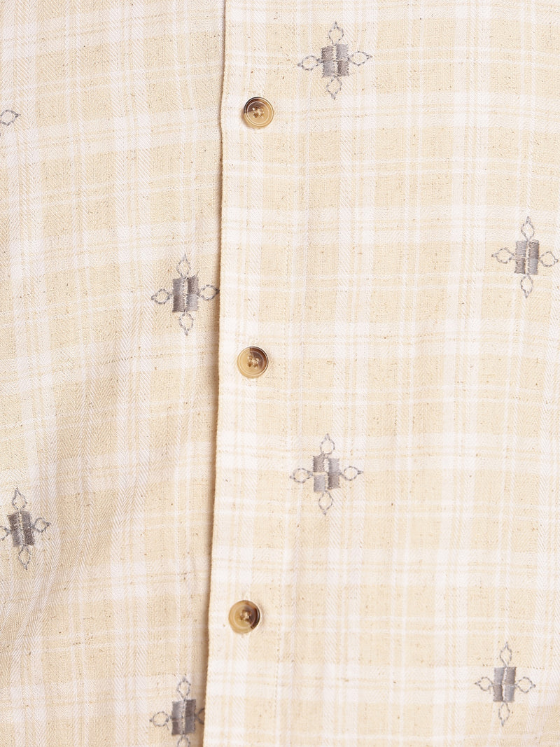 Tartan Embroidered Casual Shirt